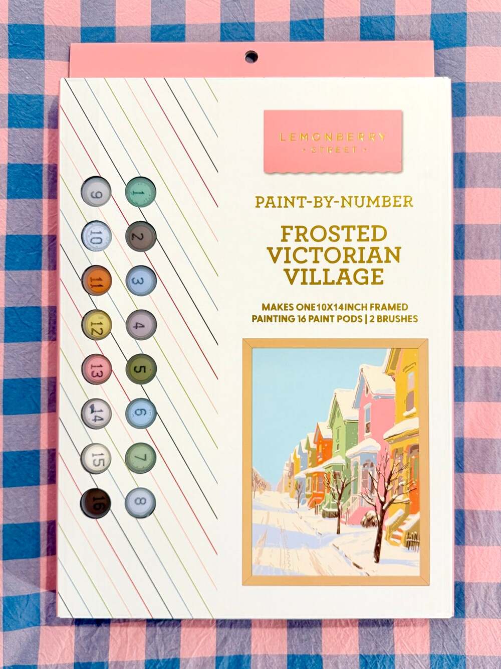 Paint-by-Number Kit - Frosted Victorian Village by Lemonberry Street - NIB